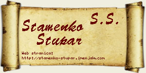 Stamenko Stupar vizit kartica